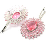 Deluxe 52x32mm Pink Morganite CZ Drop Earrings