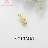 10PCS 6x13MM Brass Conch Pendants Charms High Diy Jewelry Findings
