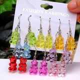 Fruit Cartoon Bear Animals Hanging Earrings for Girls Kids Funny Jewelry Gift