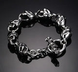 53g 316L Stainless Steel Biker Skull Bracelet 8mm 8.26'' XMAS