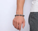 53g 316L Stainless Steel Biker Skull Bracelet 8mm 8.26'' XMAS