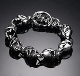 53g 316L Stainless Steel Biker Skull Bracelet 8mm 8.26'' XMAS