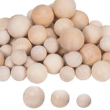 53pcs Unfinished Wooden Beads Mixed Sizes Round Spacer Bead Jewelry Making DIY