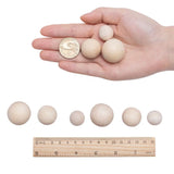 53pcs Unfinished Wooden Beads Mixed Sizes Round Spacer Bead Jewelry Making DIY