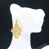 Delicate Golden Citrine CZ Silver Earrings Pendant Set