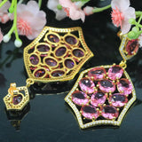 Big 14g Pink Tourmaline CZ Silver Earrings