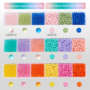 5400Pcs Candy No Hole Round Acrylic Beads for DIY Crafts