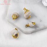6PCS 13x20MM 24K Brass & Natural Conch Pendants for Jewelry Making