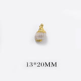 6PCS 13x20MM 24K Brass & Natural Conch Pendants for Jewelry Making