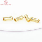 20PCS 3x9MM 24K Brass Bone Spacer Beads DIY Jewelry Accessories
