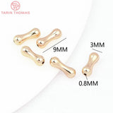 20PCS 3x9MM 24K Brass Bone Spacer Beads DIY Jewelry Accessories