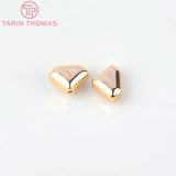 10PCS 8x5.7MM 24K Brass Diamond Spacer Beads High DIY Jewelry