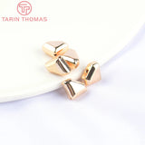 10PCS 8x5.7MM 24K Brass Diamond Spacer Beads High DIY Jewelry