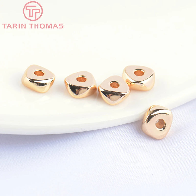 10PCS 6.5x3MM 24K Brass Triangle Spacer Beads High Jewelry Accessories