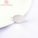 6PCS Platinum Oval Stud Earrings 11x17.5MM DIY Jewelry Findings
