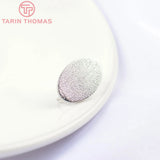6PCS Platinum Oval Stud Earrings 11x17.5MM DIY Jewelry Findings