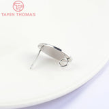 6PCS Platinum Oval Stud Earrings 11x17.5MM DIY Jewelry Findings