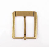 Retro Flower Carved Antique Brass Prong Pin Buckle Men Leather Belt Buckle