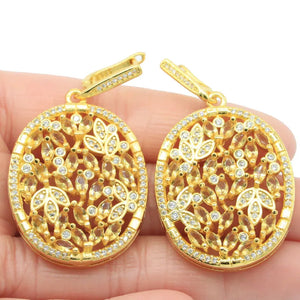 Golden Citrine CZ Pendant Earrings Set in 14K Silver for Daily Wear