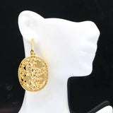 Golden Citrine CZ Pendant Earrings Set in 14K Silver for Daily Wear