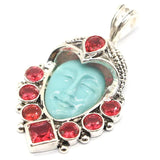 Goddess Torquoise Ruby Tourmaline Silver Earrings