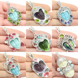 Goddess Torquoise Ruby Tourmaline Silver Earrings