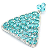 Delicate Fine Cut Big Jewelry Set Created Aquamarine Zircon for Woman's Wedding
