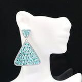 Delicate Fine Cut Big Jewelry Set Created Aquamarine Zircon for Woman's Wedding