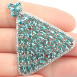 Delicate Fine Cut Big Jewelry Set Created Aquamarine Zircon for Woman's Wedding