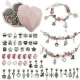 55 Pcs Pink Diamond Love Box Bracelet Set Diy Jewelry Bracelet Gift String