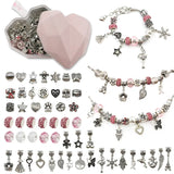 55 Pcs Pink Diamond Love Box Bracelet Set Diy Jewelry Bracelet Gift String