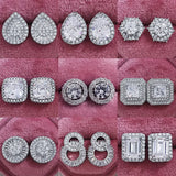 925 Silver Lab Diamond Stud Earrings for Women Men Party Wedding Gift
