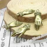 55 Vintage Hand Pendant Charms Antique Bronze DIY Jewelry Making