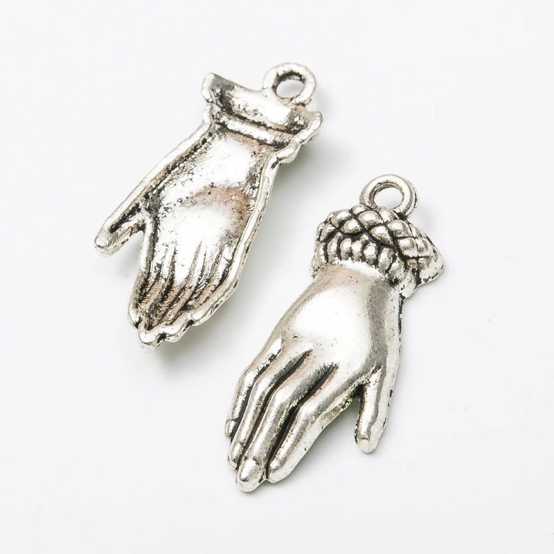 55 Vintage Hand Pendant Charms Antique Bronze DIY Jewelry Making