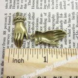 55 Vintage Hand Pendant Charms Antique Bronze DIY Jewelry Making