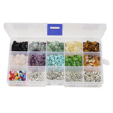 550-600 Stone Beads + 130 Alloy Spacer Beads Jewelry Findings Box