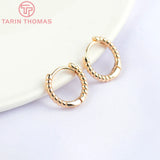 13MM Brass Hemp Rope Earrings 24k DIY Jewelry Findings