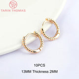 13MM Brass Hemp Rope Earrings 24k DIY Jewelry Findings