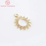 2PCS 18MM Zircon Sun Flower Pendants High Diy Jewelry Findings