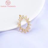 2PCS 18MM Zircon Sun Flower Pendants High Diy Jewelry Findings