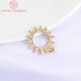 2PCS 18MM Zircon Sun Flower Pendants High Diy Jewelry Findings
