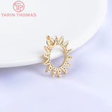 2PCS 18MM Zircon Sun Flower Pendants High Diy Jewelry Findings