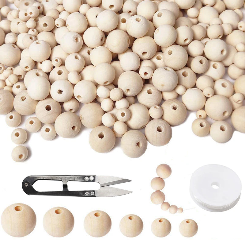 550Pcs Wooden Beads Jewelry Making Kits DIY Crafts Garland