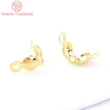 50PCS 2.5x4MM 24K Brass Crimp End Caps Clasps for Jewelry Findings