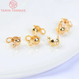 50PCS 2.5x4MM 24K Brass Crimp End Caps Clasps for Jewelry Findings