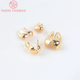 50PCS 2.5x4MM 24K Brass Crimp End Caps Clasps for Jewelry Findings