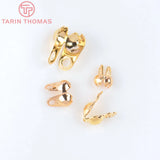50PCS 2.5x4MM 24K Brass Crimp End Caps Clasps for Jewelry Findings