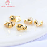 50PCS 2.5x4MM 24K Brass Crimp End Caps Clasps for Jewelry Findings