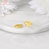 6PCS 8x10MM Planet Charms Pendants 24K Plated Brass Zircon DIY Jewelry