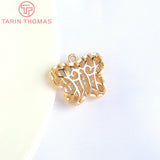 4PCS 18x16MM 24K Brass Zircon Butterfly Charms Pendants